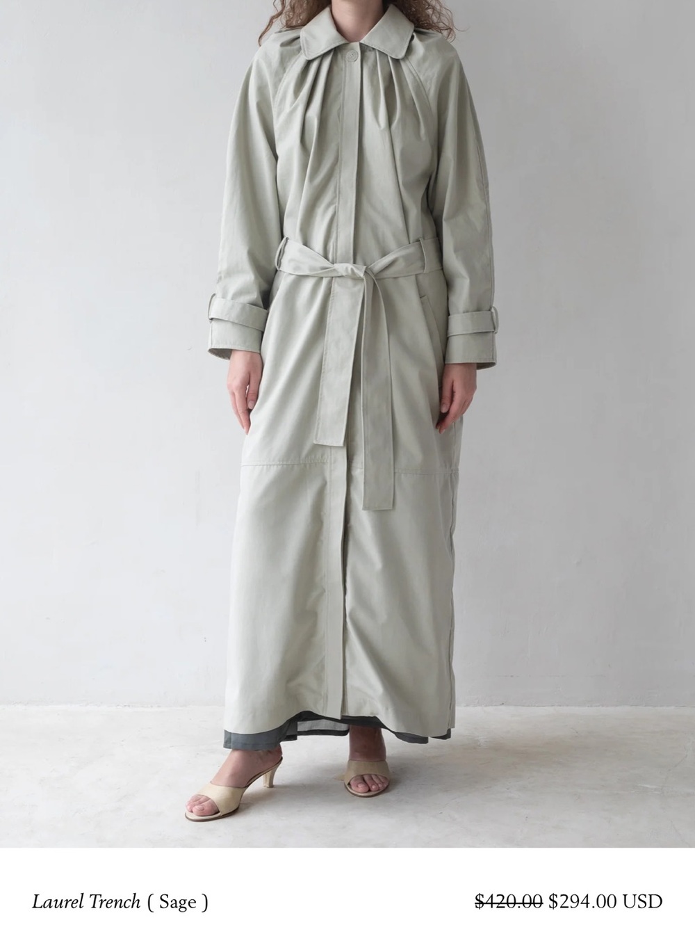 Bella Anna (Belle The Label) Laurel Trench Sage